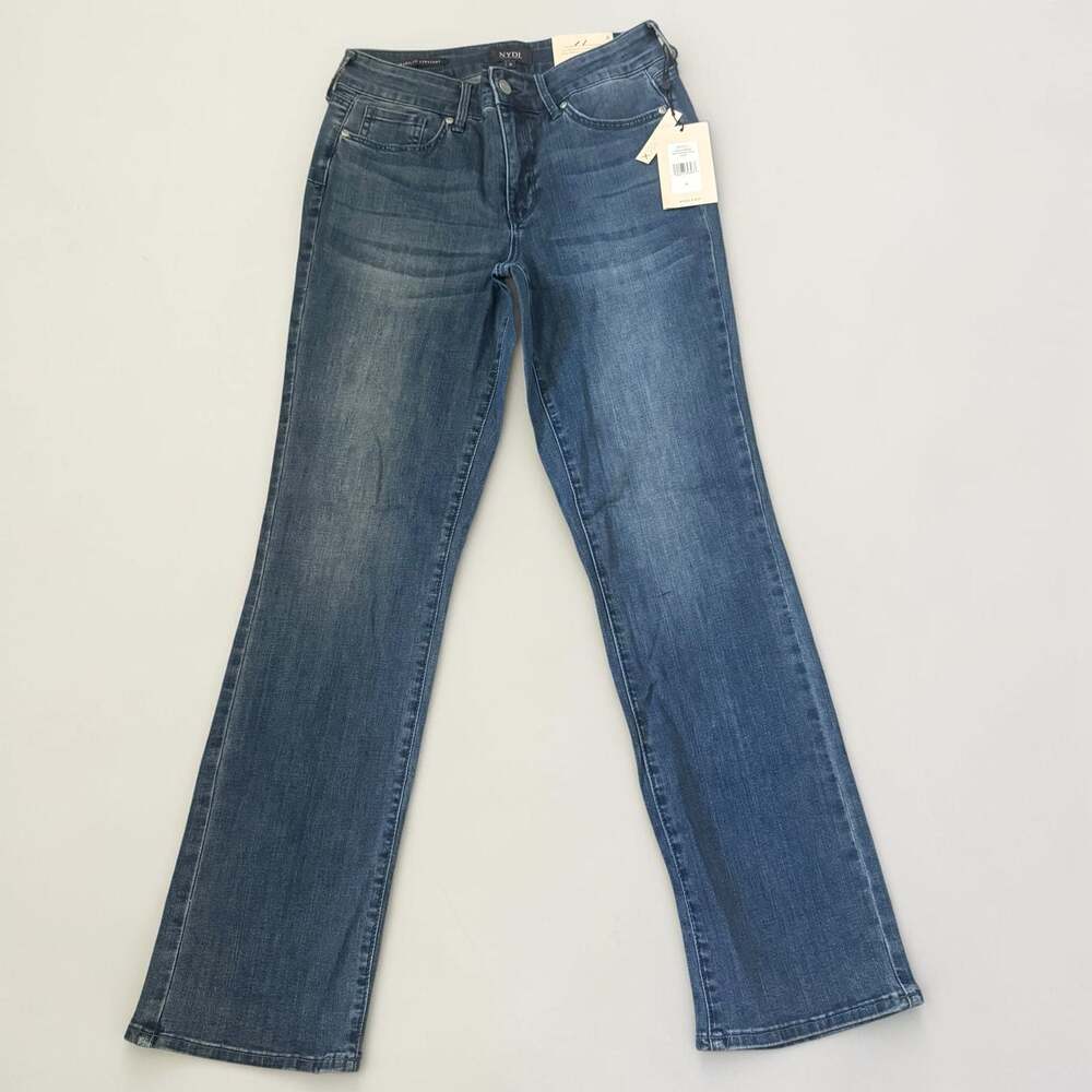 NYDJ Marilyn Uplift Straight Leg Jeans in Mid-Wash Blue Size 6